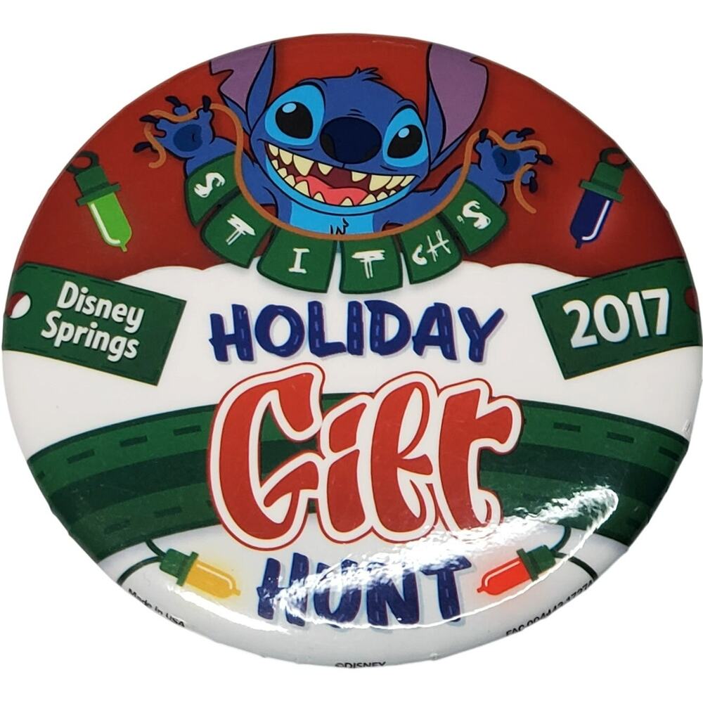 2017 Disney Springs Button Stitch Holiday Gift Hunt 3" Pinback
